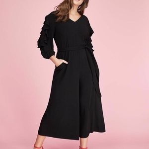 LANE BRYANT PLUS SIZE BLACK RUFFLED WIDE LEG - Only Worn Once!